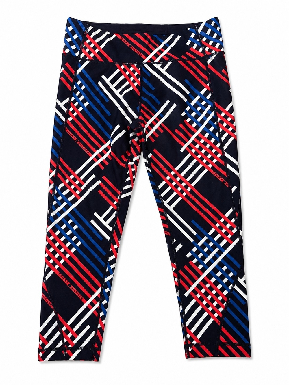 Tommy Hilfiger Navy Red White & Blue Plaid Performance Leggings